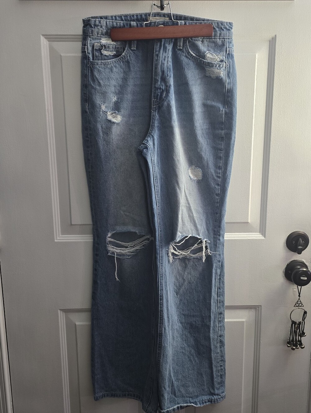 Altar'd State Distressed High-Rise Straight Leg Jeans Size 28